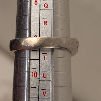 STS 925 sterling silver ring size 9 light blue stones