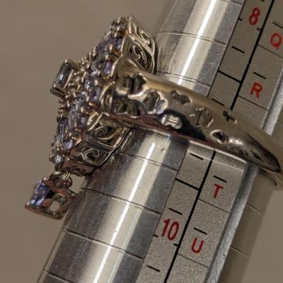 D'Joy sterling silver 925 silver ring size 9 light blue stones