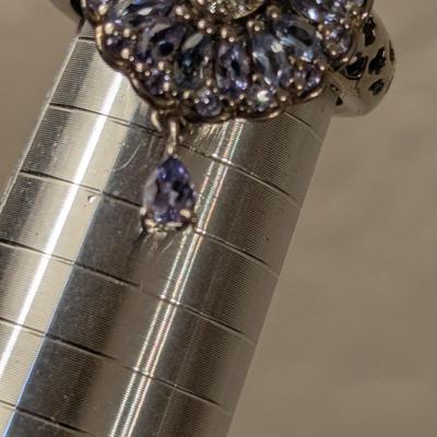 D'Joy sterling silver 925 silver ring size 9 light blue stones