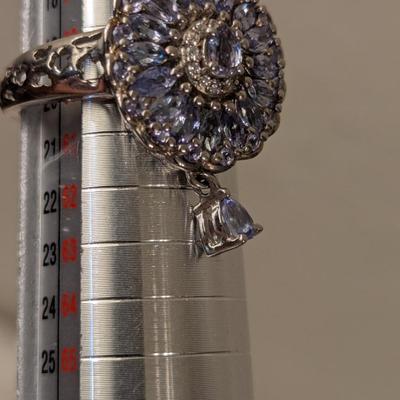 D'Joy sterling silver 925 silver ring size 9 light blue stones