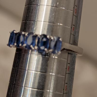 STS 925 Silver Ring size 8 Light blue stones