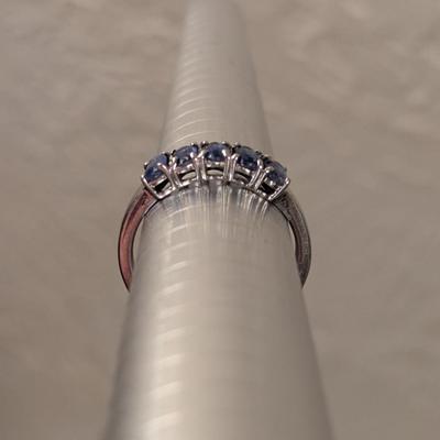 STS 925 Silver Ring size 8 Light blue stones