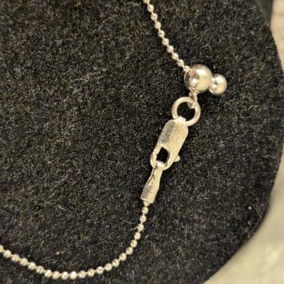 STS sterling silver 925 necklace with Rose pendant (small accent stones unknown if diamonds or other). 18 in chain.