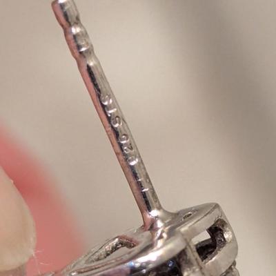 STS 925 Sterling silver Dangle earrings with dark blue stones