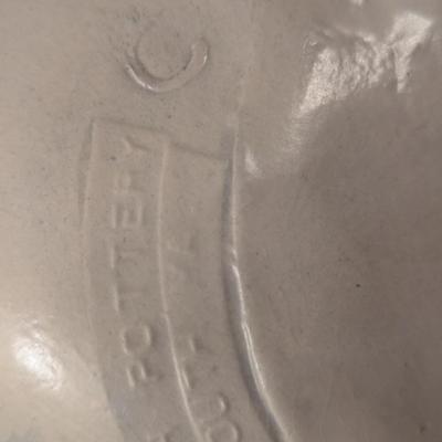 Vintage Salt Marsh Pottery oval bowl -Goldenrod Queen lace Steeplebrush