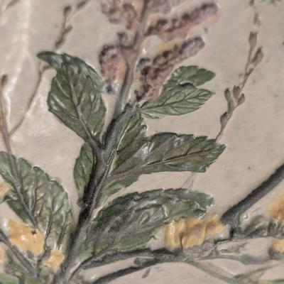 Vintage Salt Marsh Pottery oval bowl -Goldenrod Queen lace Steeplebrush