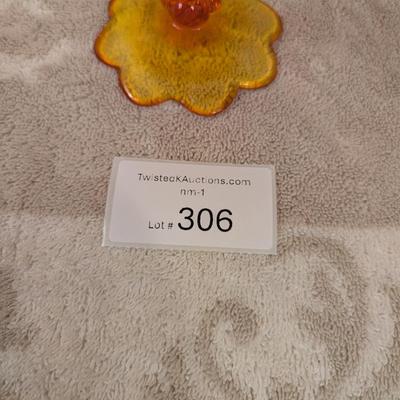 Fenton Cabbage Rose style amberina glass ruffled compote candy dish. (did not check with UV light)