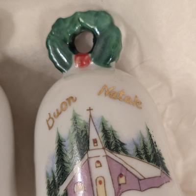 4 vintage ceramic bells made in Japan