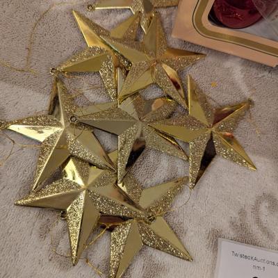 Vintage Pyramid red mercury glass ornaments and other various Christmas décor things