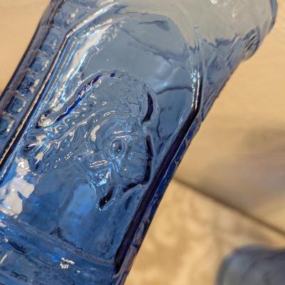 2 vintage Excalibur Hotel & Casino cobalt blue glass chalices