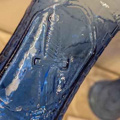 2 vintage Excalibur Hotel & Casino cobalt blue glass chalices