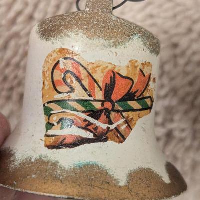 Vintage Christmas ornament Bells, metal-see all photos.