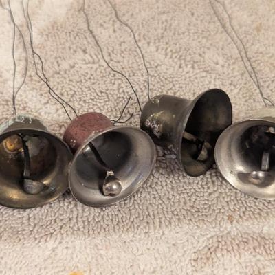 Vintage Christmas ornament Bells, metal-see all photos.