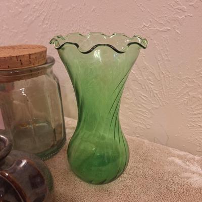 assortment of breakables, vase, jar, pot and more