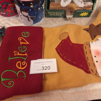 Christmas bundle, stocking, hook, door covers, coffee cups etc.
