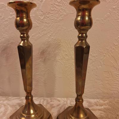 Vintage brass candlesticks- weighted