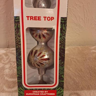 Vintage glass Christmas Tree topper in original box