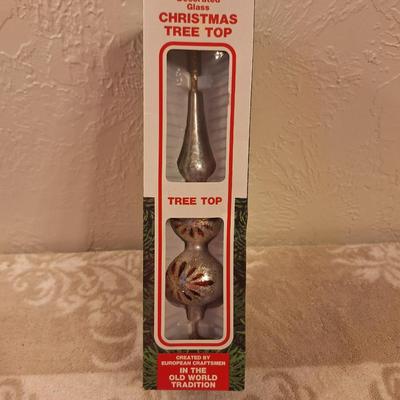 Vintage glass Christmas Tree topper in original box