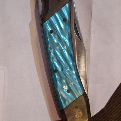 Vintage Pakistan light Buck knife and case