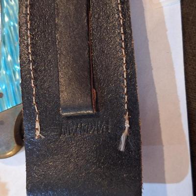 Vintage Pakistan light Buck knife and case