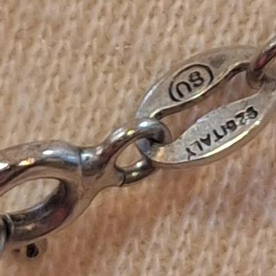 Sterling silver pendant charm necklace on long chain