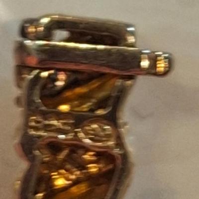 sterling silver bracelet with rhinestone accents- gold tone