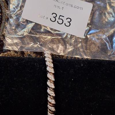 sterling silver bracelet with rhinestone accents- gold tone