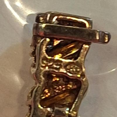 sterling silver bracelet with rhinestone accents- gold tone