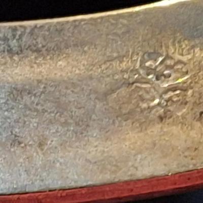 vintage Mexican silver and abalone shell hinged panel bracelet