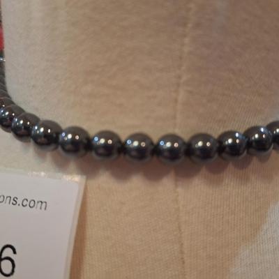 Black hematite bead necklace