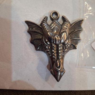 pewter dragon head pendant