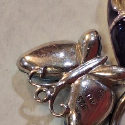 3 small charms, the butterfly is marked 925