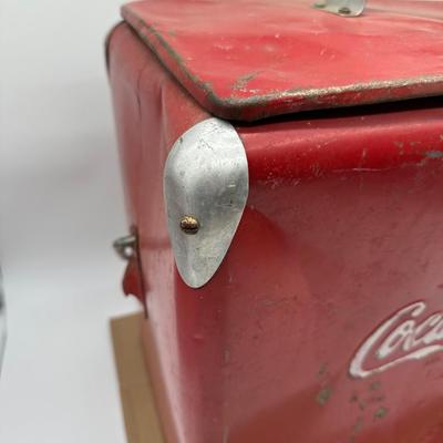 Vintage Coca-Cola Metal Ice Chest Cooler – Red Drink Coke Advertising
