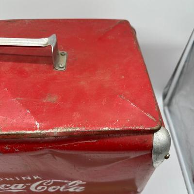 Vintage Coca-Cola Metal Ice Chest Cooler – Red Drink Coke Advertising