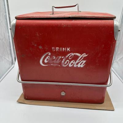 Vintage Coca-Cola Metal Ice Chest Cooler – Red Drink Coke Advertising