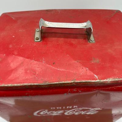 Vintage Coca-Cola Metal Ice Chest Cooler – Red Drink Coke Advertising