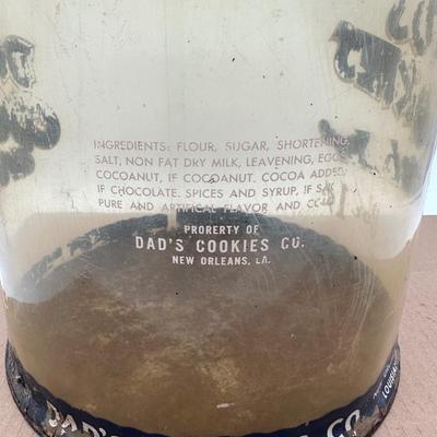 Vintage Dad’s Cookies Plastic Store Display Jar – Metal Lid – New Orleans