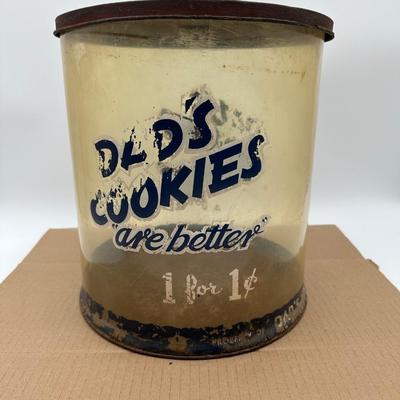 Vintage Dad’s Cookies Plastic Store Display Jar – Metal Lid – New Orleans