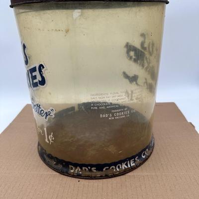 Vintage Dad’s Cookies Plastic Store Display Jar – Metal Lid – New Orleans