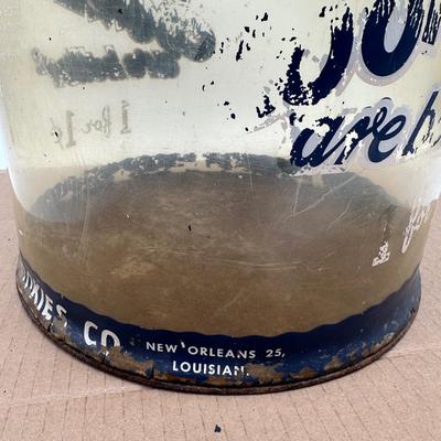 Vintage Dad’s Cookies Plastic Store Display Jar – Metal Lid – New Orleans