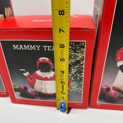 Vintage Mammy Kitchen Décor Set – Cookie Jar, Teapot & Utensil Holder – Original Boxes