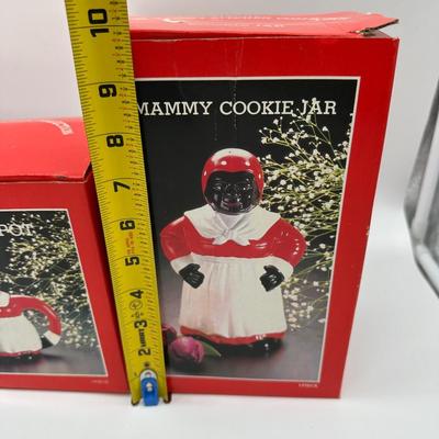 Vintage Mammy Kitchen Décor Set – Cookie Jar, Teapot & Utensil Holder – Original Boxes