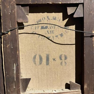 1869 Antique Oil Portrait Painting by F. Finck – Victorian Gentleman Ancestor in Original Frame