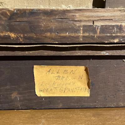 1869 Antique Oil Portrait Painting by F. Finck – Victorian Gentleman Ancestor in Original Frame