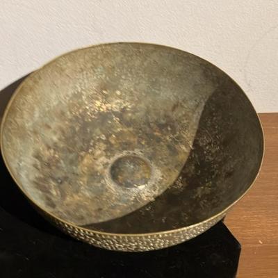 Vintage Hand-Engraved Indian Brass Decorative Bowl - 6.25" Floral Etched Beauty