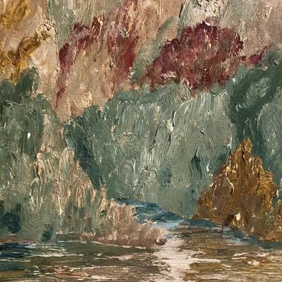 V. E. Appleton signed Serene River Bend – Vintage Impressionist Oil Painting