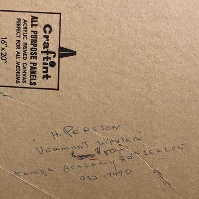 Vintage 1960s-70s Oil Painting "Vermont Winter" 24” x 20”