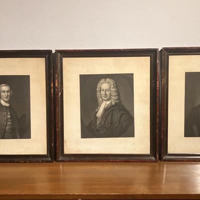 Antique Set of 3 Framed John Sartain Steel/Mezzotint Engravings
