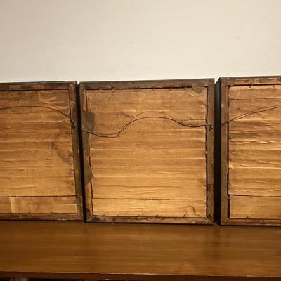 Antique Set of 3 Framed John Sartain Steel/Mezzotint Engravings