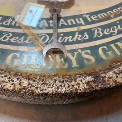 VINTAGE GILBEY'S GIN ADVERTISING THERMOMETER